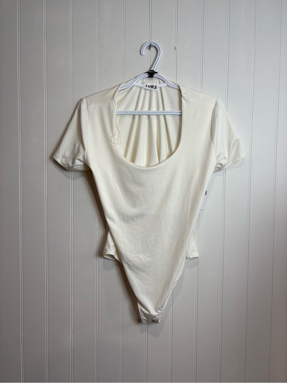 Mexx Cream Scoop Neck Bodysuit Minimalist Soft Girl Capsule Wardrobe L